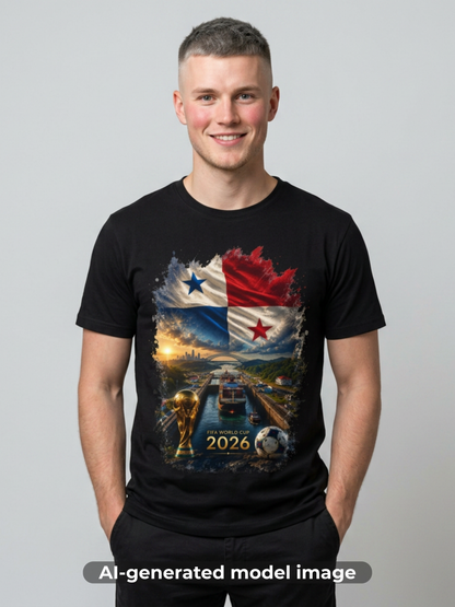 Panama Football Flag Canal Graphic T-Shirt Los Canaleros Soccer Tee
