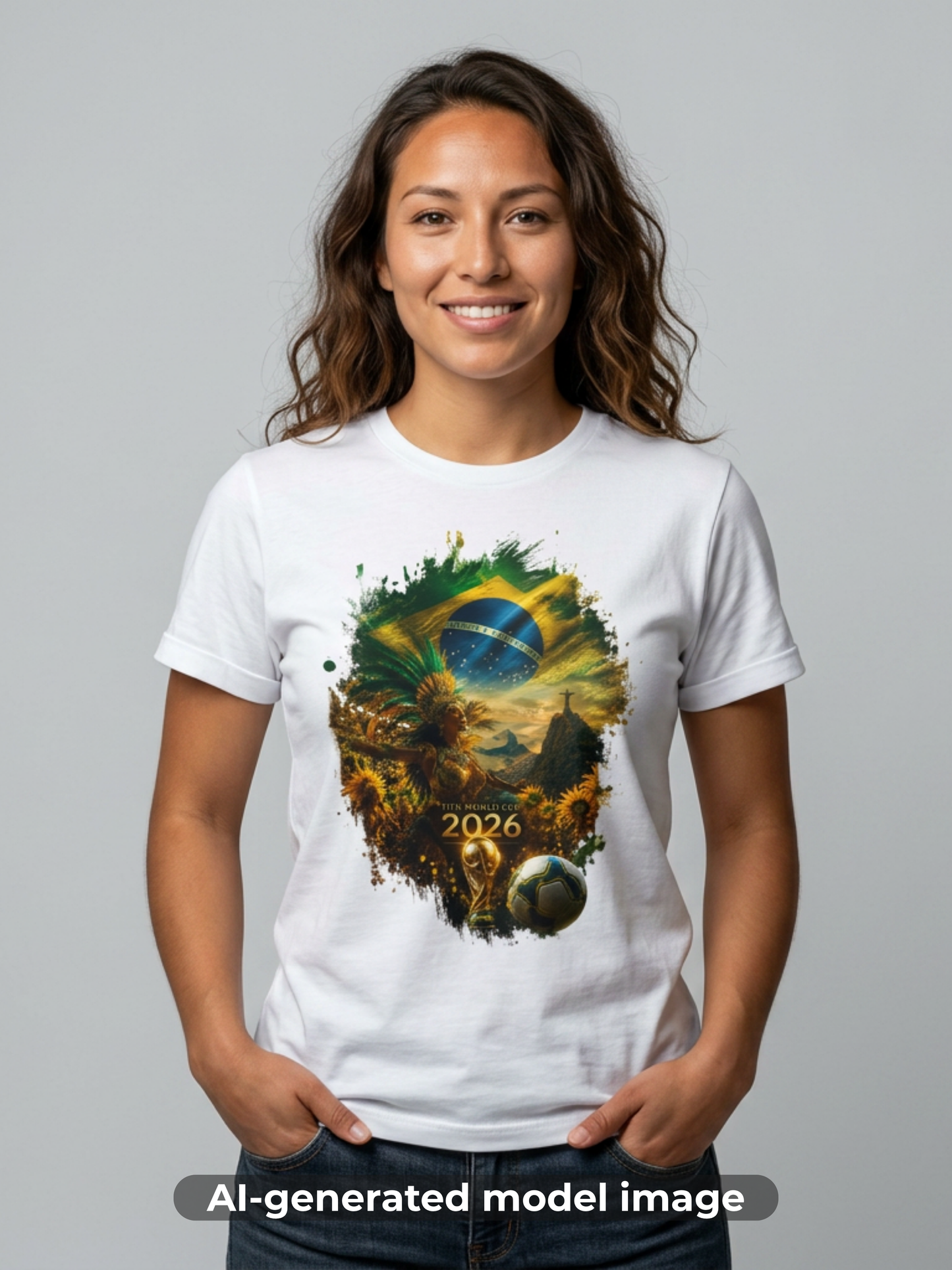 Brazil Football Carnival Flag T-Shirt Seleção Soccer Streetwear Tee