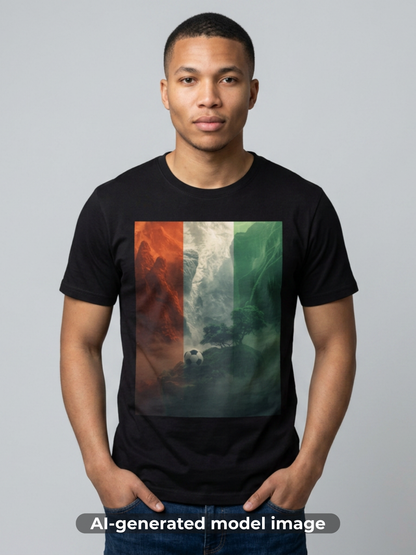 Ivory Coast Football Mountain Graphic T-Shirt Côte d’Ivoire Soccer Tee