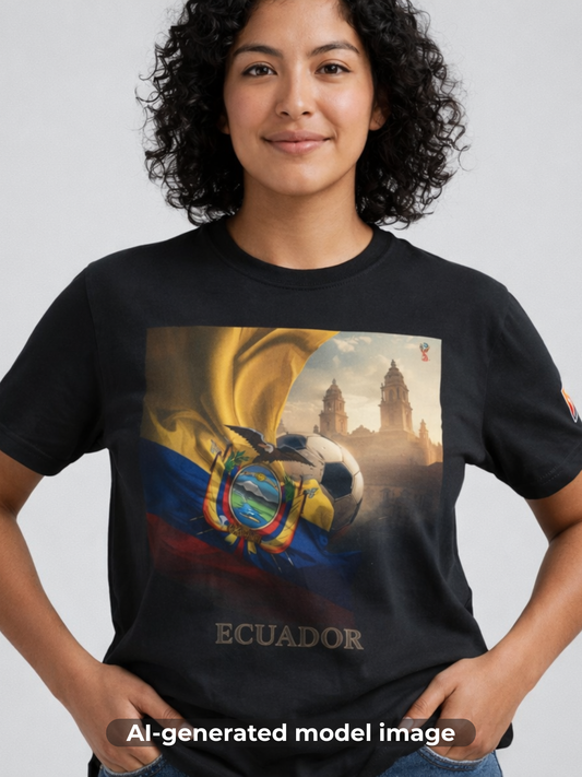 Ecuador Football Graphic T-Shirt Cinematic La Tri Soccer Flag Tee