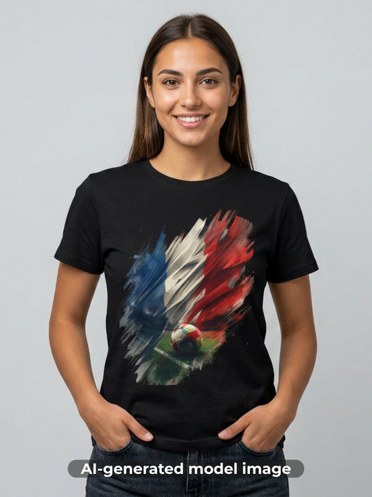 France Football French T-Shirt — Abstract Soccer Stadium Design Tee