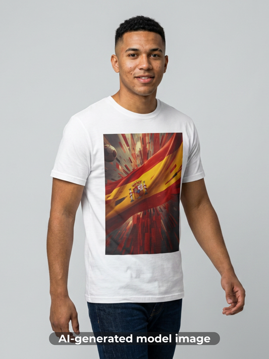 Spanish Flag Soccer T‑Shirt — Dynamic Spain Football Fan Tee