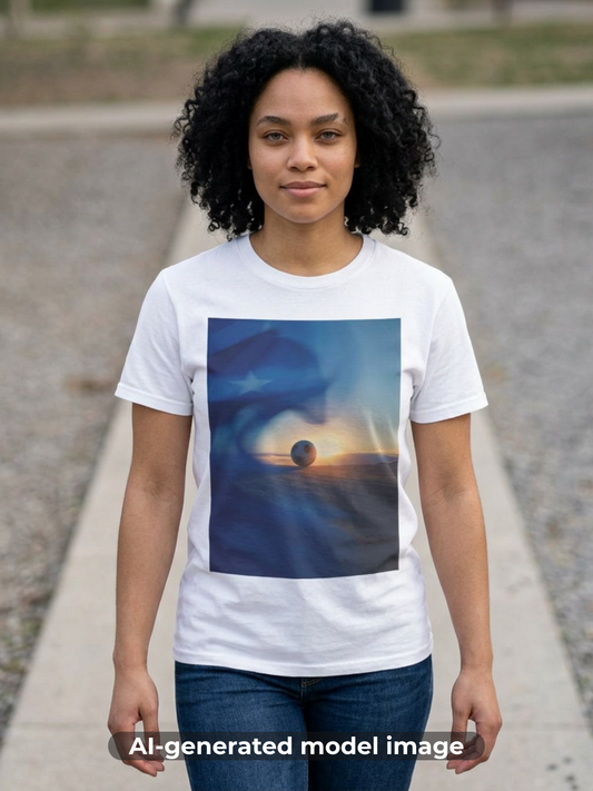 Cape Verde Flag Football T-Shirt — Blue Flag Soccer ball Graphic Tee