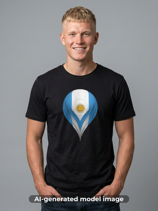 Argentina Football Flag Droplet T-Shirt – Argentine Soccer Fan Tee
