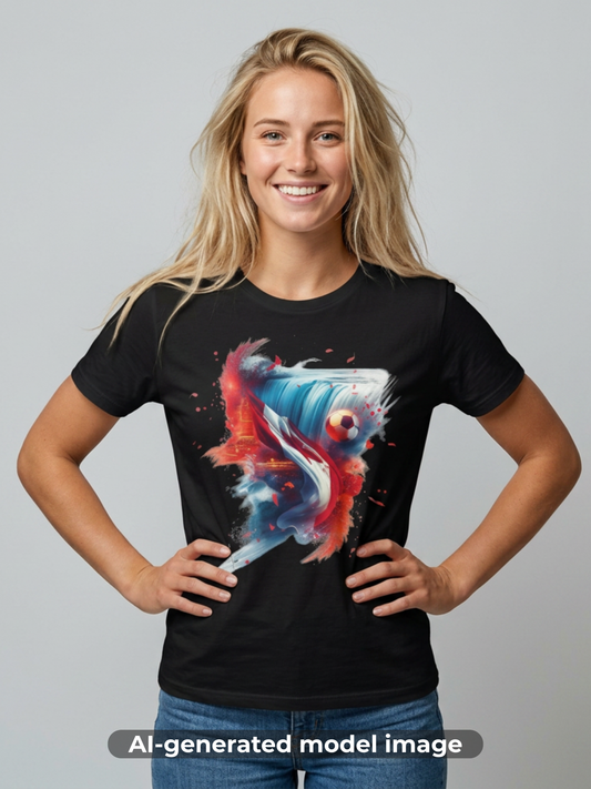 Canadian Football Fan T-Shirt Abstract Flag & Niagara Falls Design Tee