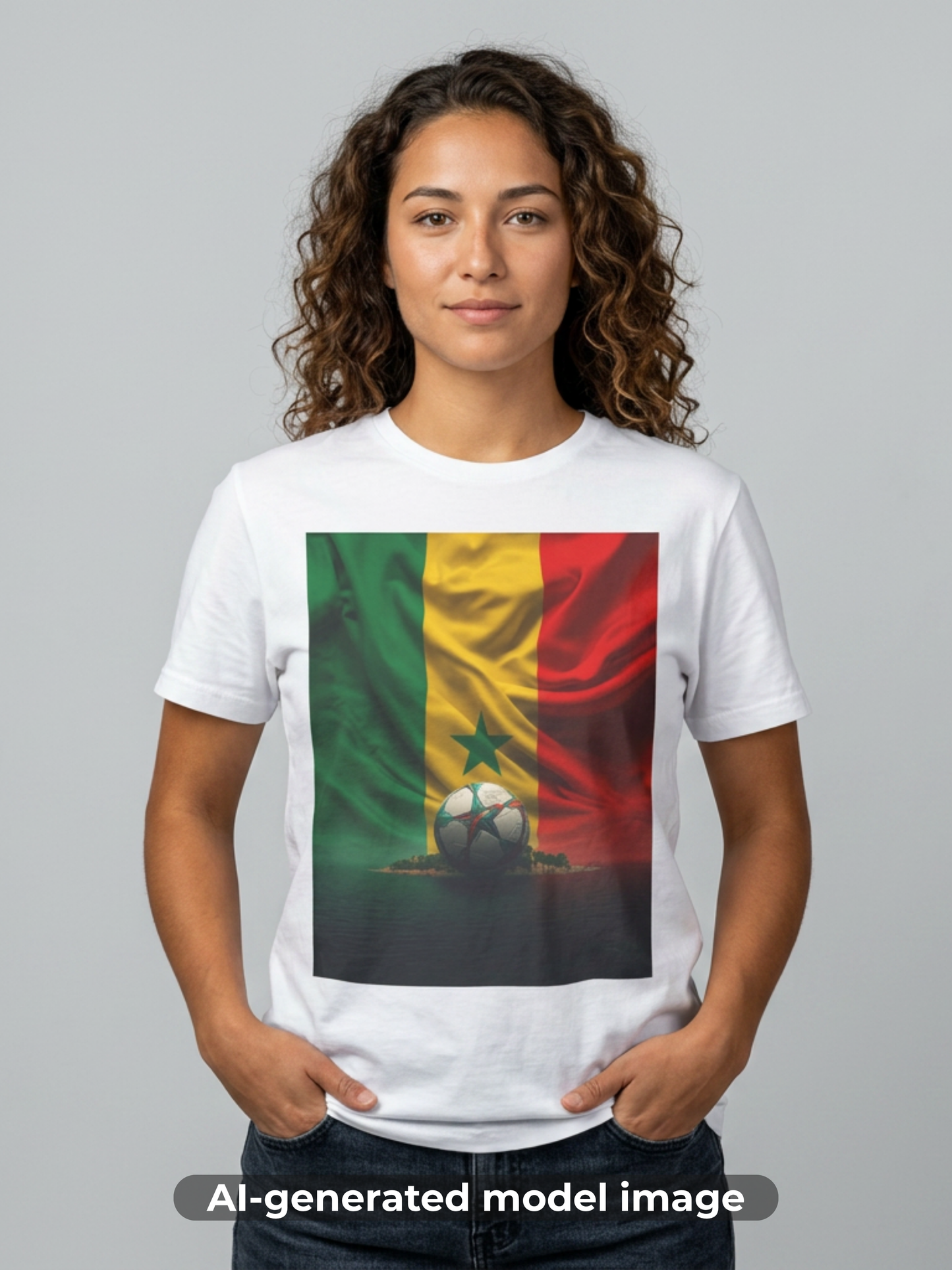 Senegal Flag Soccer T-Shirt – Football Fan Jersey with Green Yellow Red Design