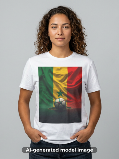 Senegal Flag Soccer T-Shirt – Football Fan Jersey with Green Yellow Red Design