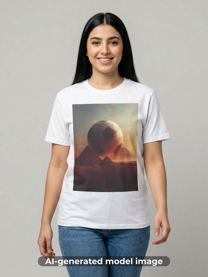 Egypt Soccer Pyramid T‑Shirt — Football Sunset Graphic Tee