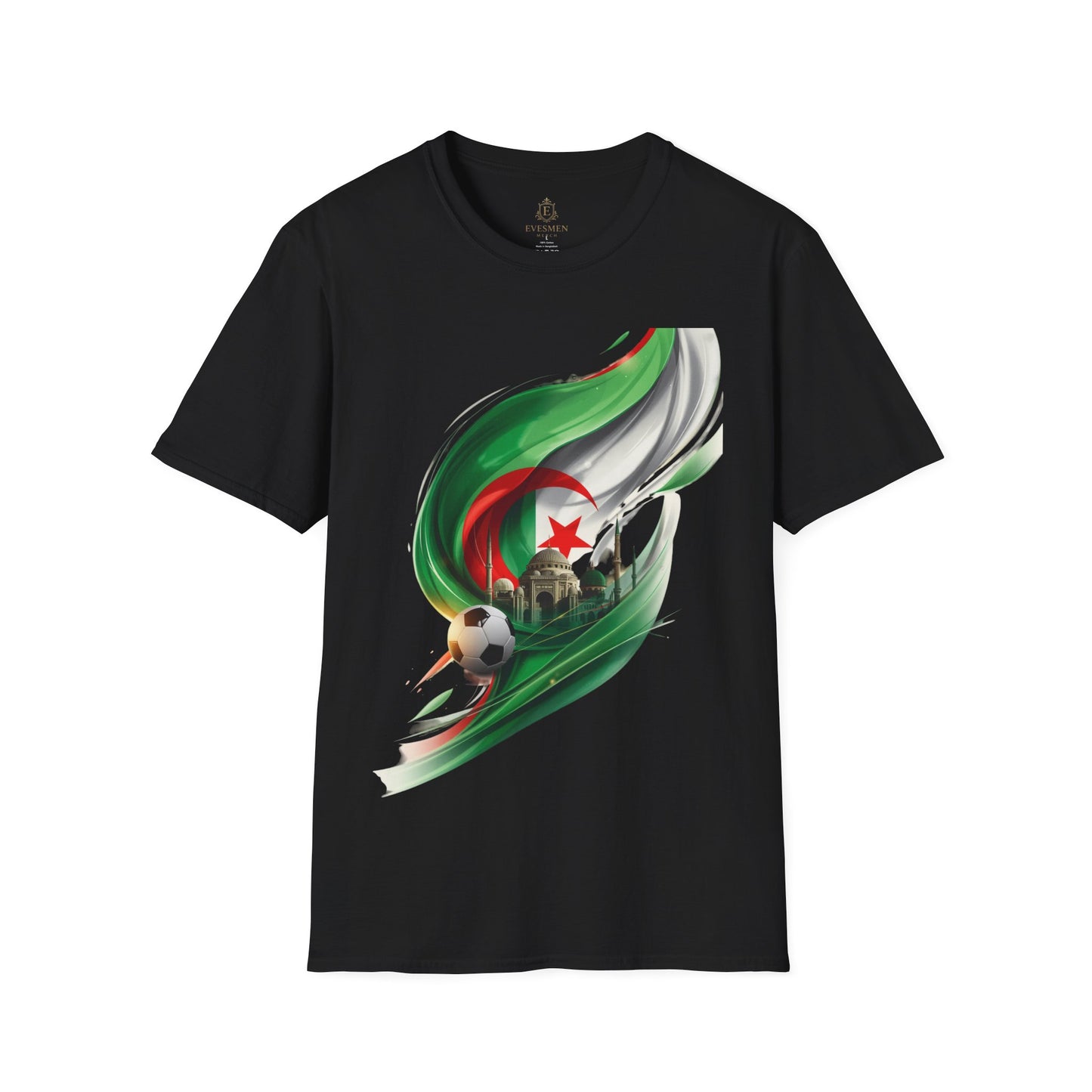 Algeria Football T-Shirt – Soccer Design with Mosque Silhouette Tee
