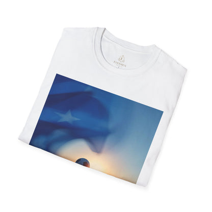 Cape Verde Flag Football T-Shirt — Blue Flag Soccer ball Graphic Tee