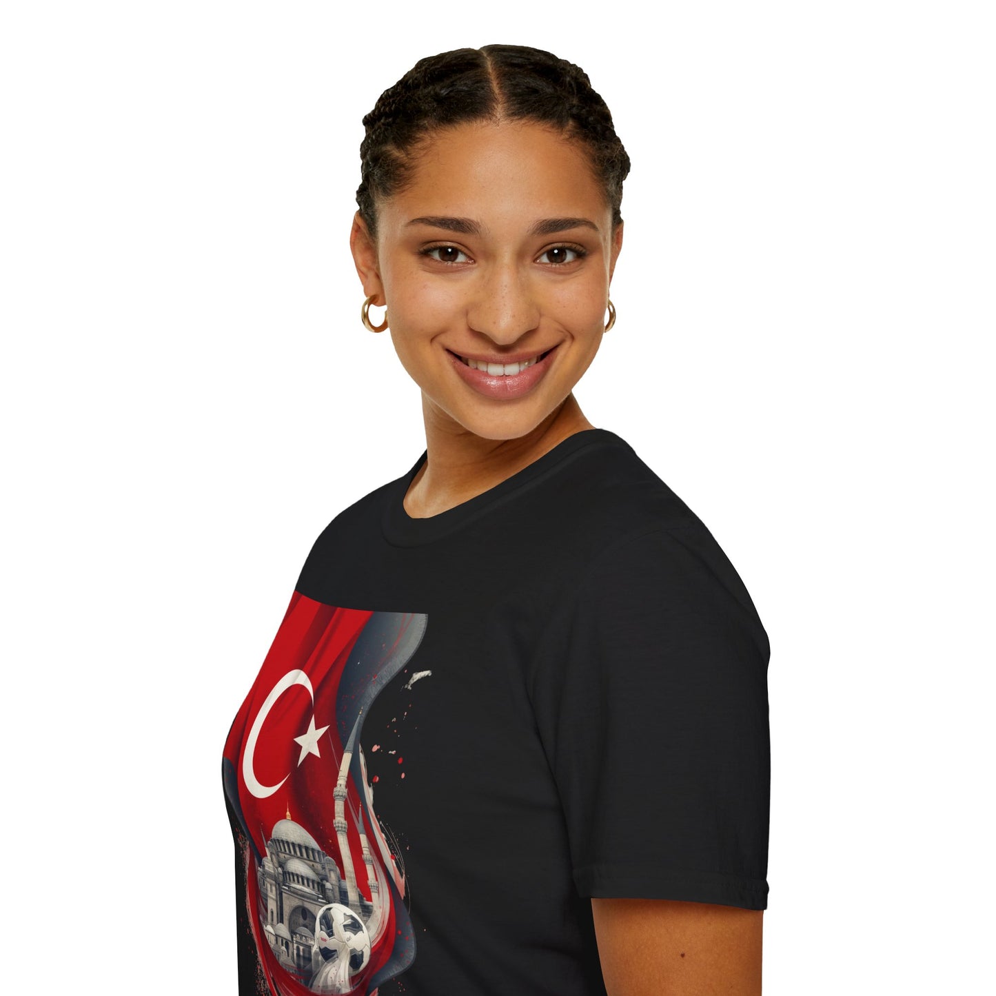Türkiye Football T-Shirt Turkish Flag & Istanbul Mosque Design Tee