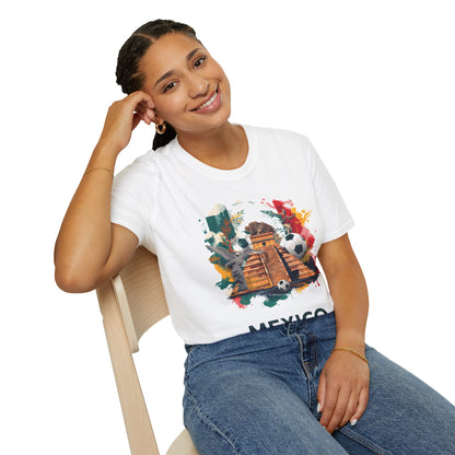 Mexico Soccer Pyramid T-Shirt — Vibrant Chichen Itza Football Tee