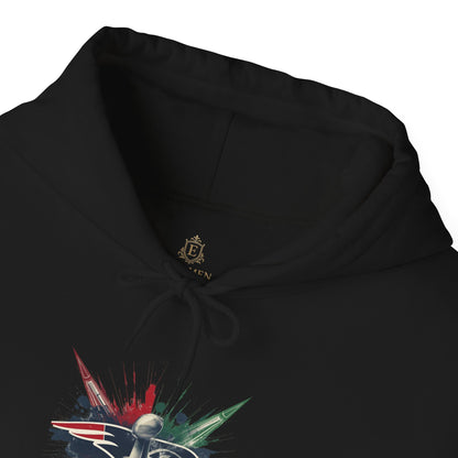 Iconic Football Rivalry Split Logo Hoodie Football Pullover Jacket