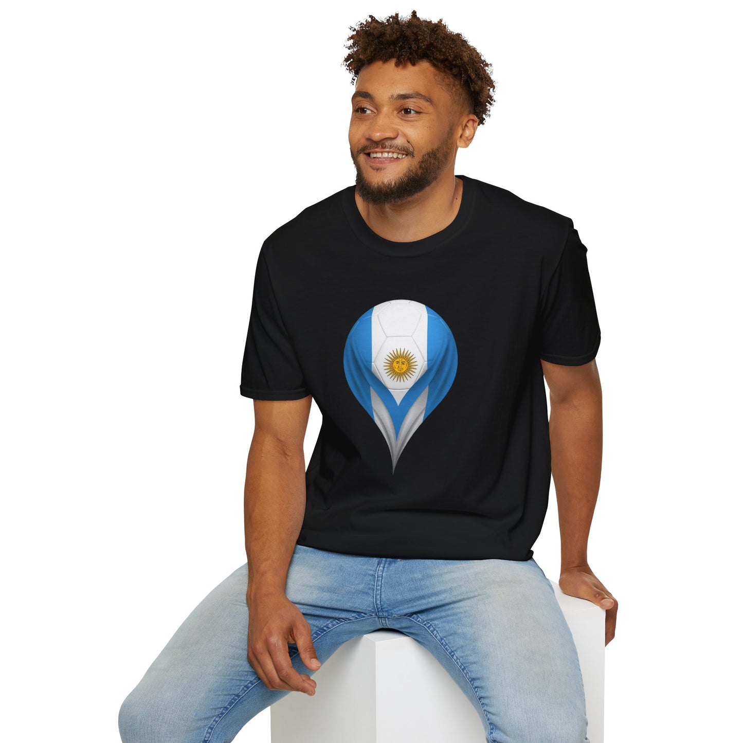 Argentina Football Flag Droplet T-Shirt – Argentine Soccer Fan Tee