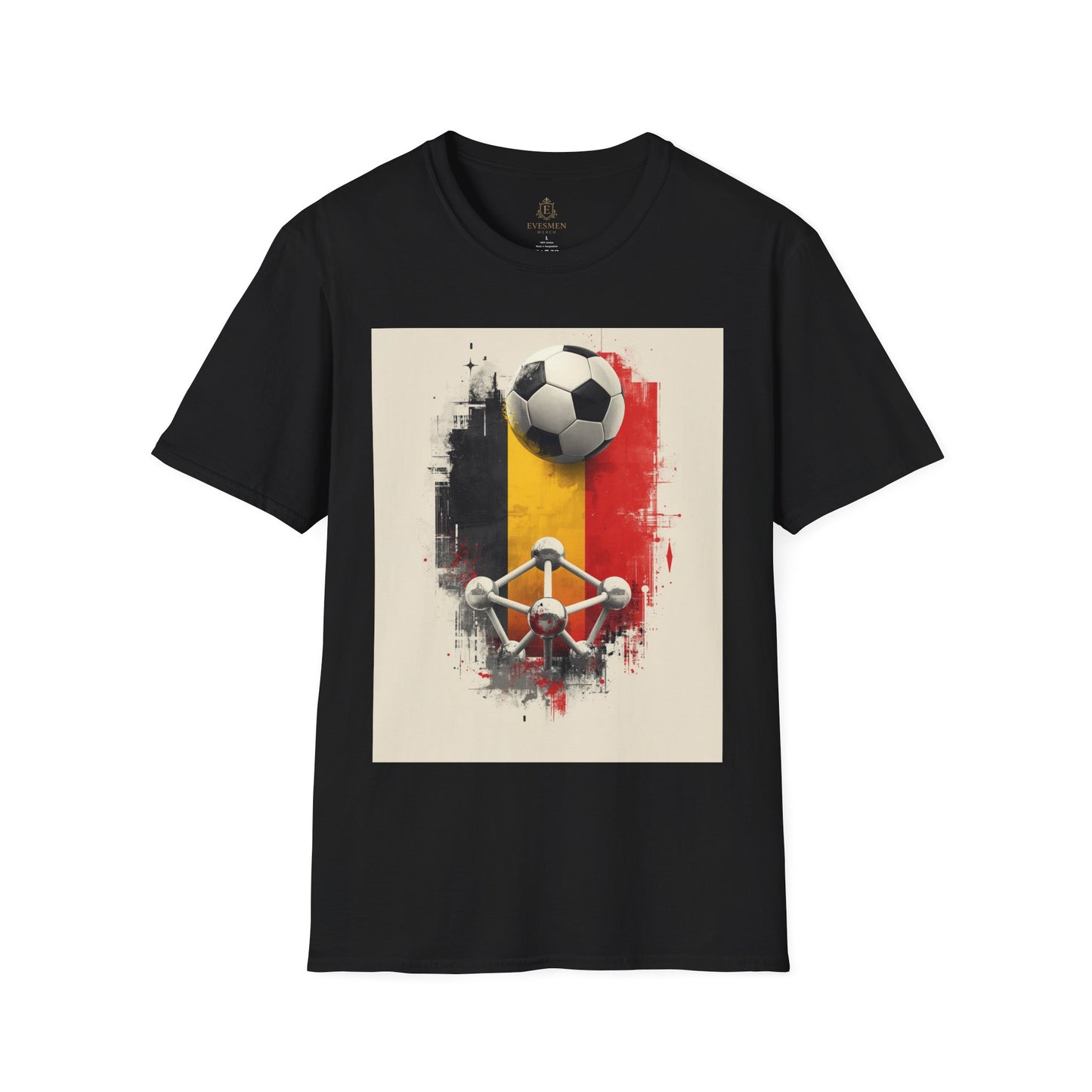 Belgium Soccer T-Shirt Atomium & Football Urban Art Print