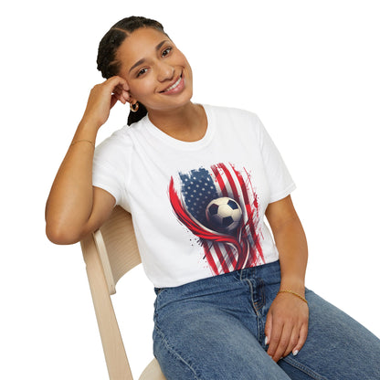 American Soccer Tee — USA Flag Soccer Ball Graphic T-Shirt