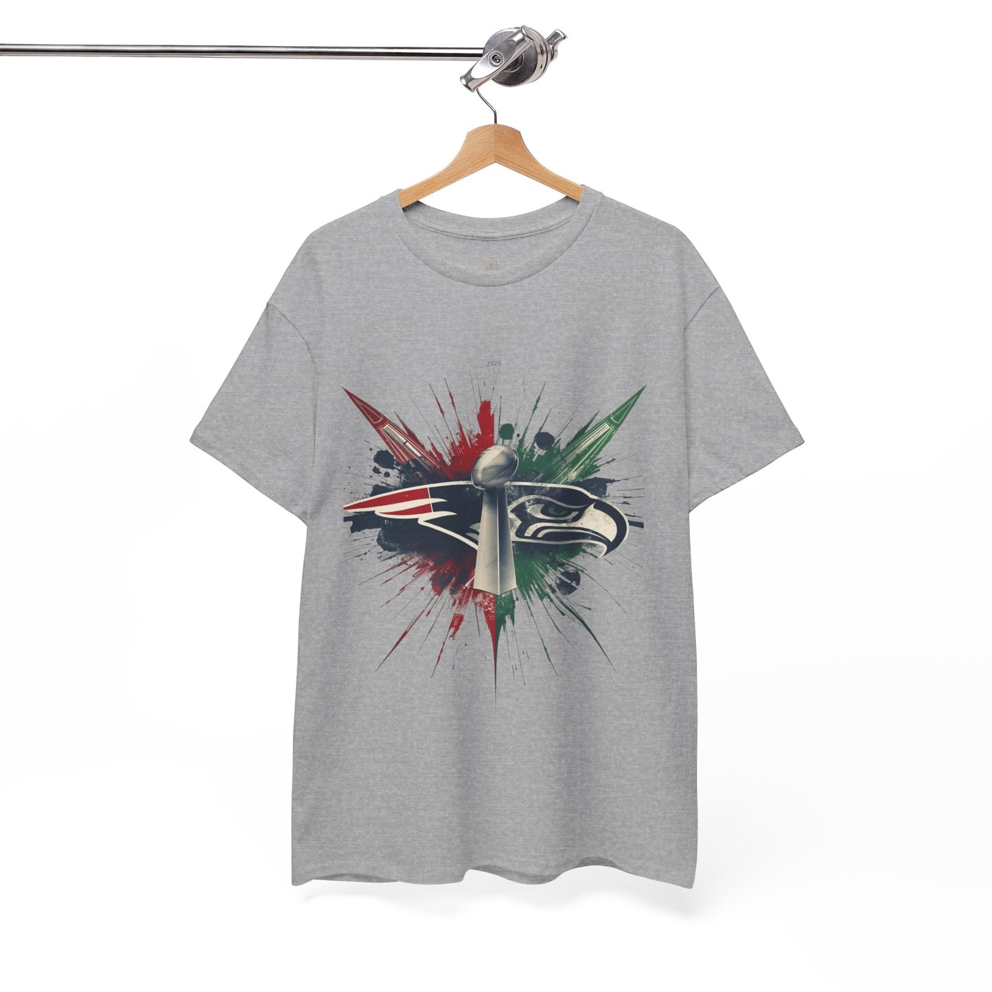 Legendary Championship Matchup Splatter Logo T‑Shirt Football Big Game 2026