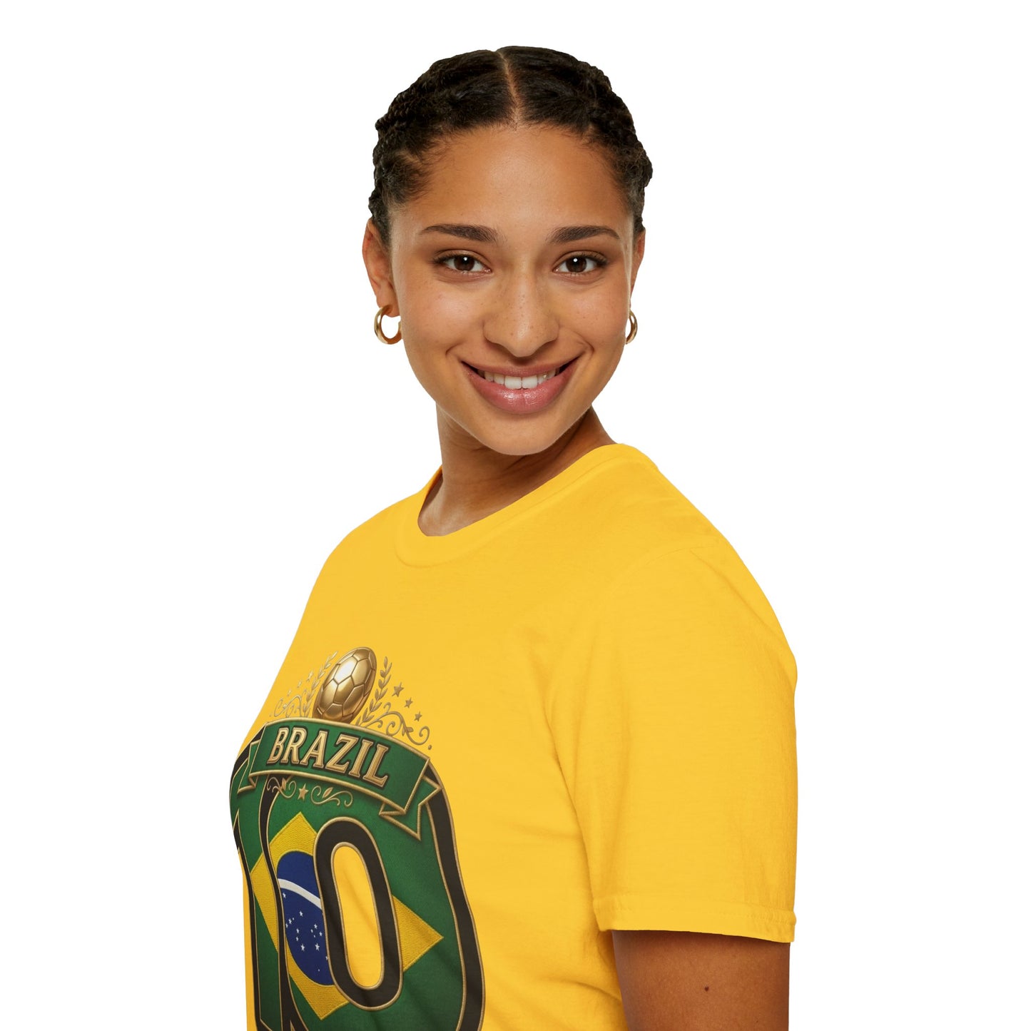 Brazil 10 Soccer T‑Shirt – Football Fan Tee with Brazilian Flag Design