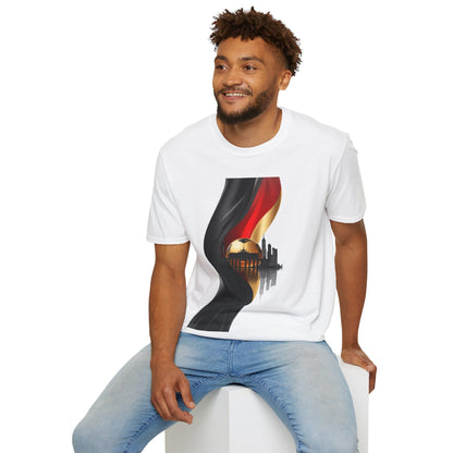 Germany Flag Brandenburg Gate T-Shirt Luxury Gold Die Mannschaft Soccer Tee