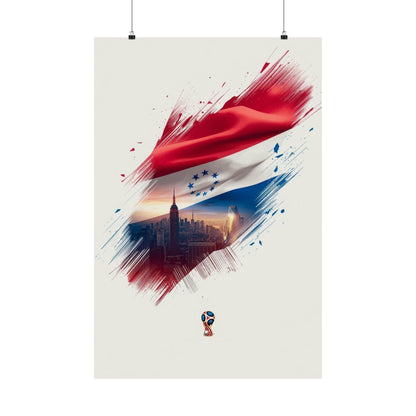 Paraguay Pride Dynamic Football Soccer Matte Art Poster