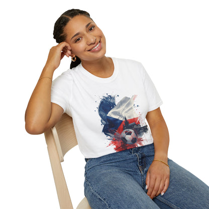 Czech Football Pride T-shirt Abstract Flag Prague Heritage Tee