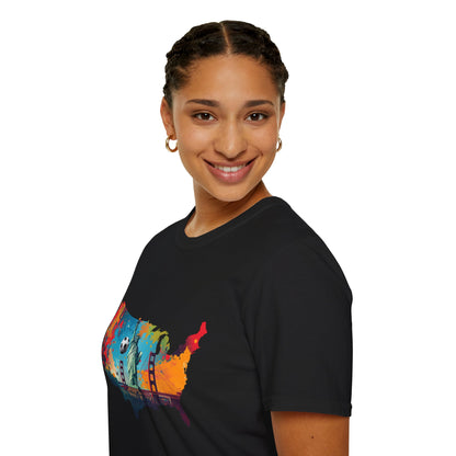 USA Soccer Match Day T-shirt — Colorful Map Graphic Tee