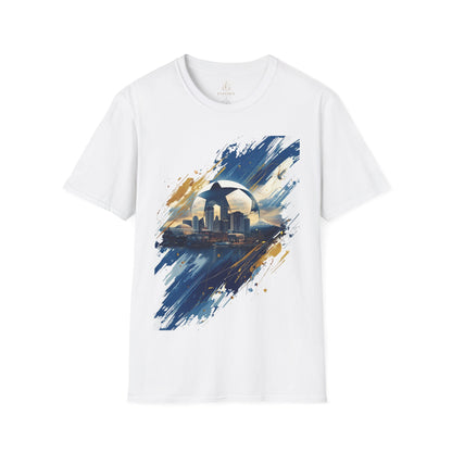 Uruguay Skyline Football T-Shirt — Abstract Football Design Tee