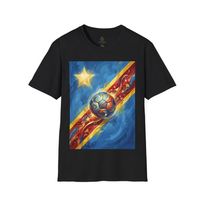 DR Congo Football Flag Graphic T-Shirt Dynamic Leopards Soccer Design Tee