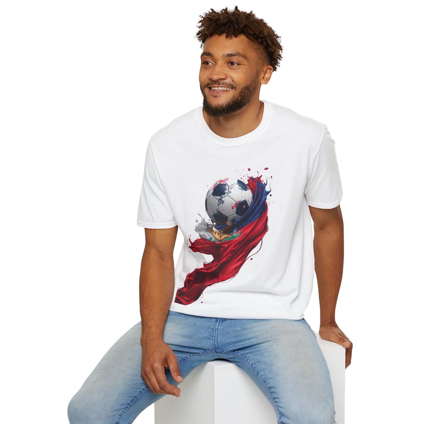 Haitian Football Pride T-shirt Flag Crest and Soccer Graphic Tee
