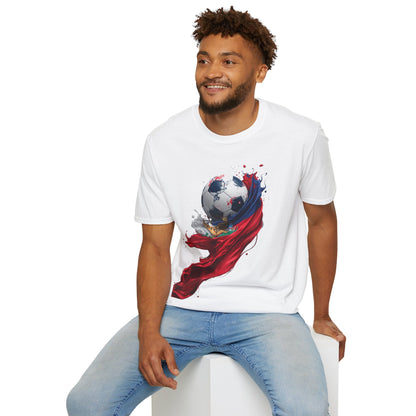 Haitian Football Pride T-shirt Flag Crest and Soccer Graphic Tee