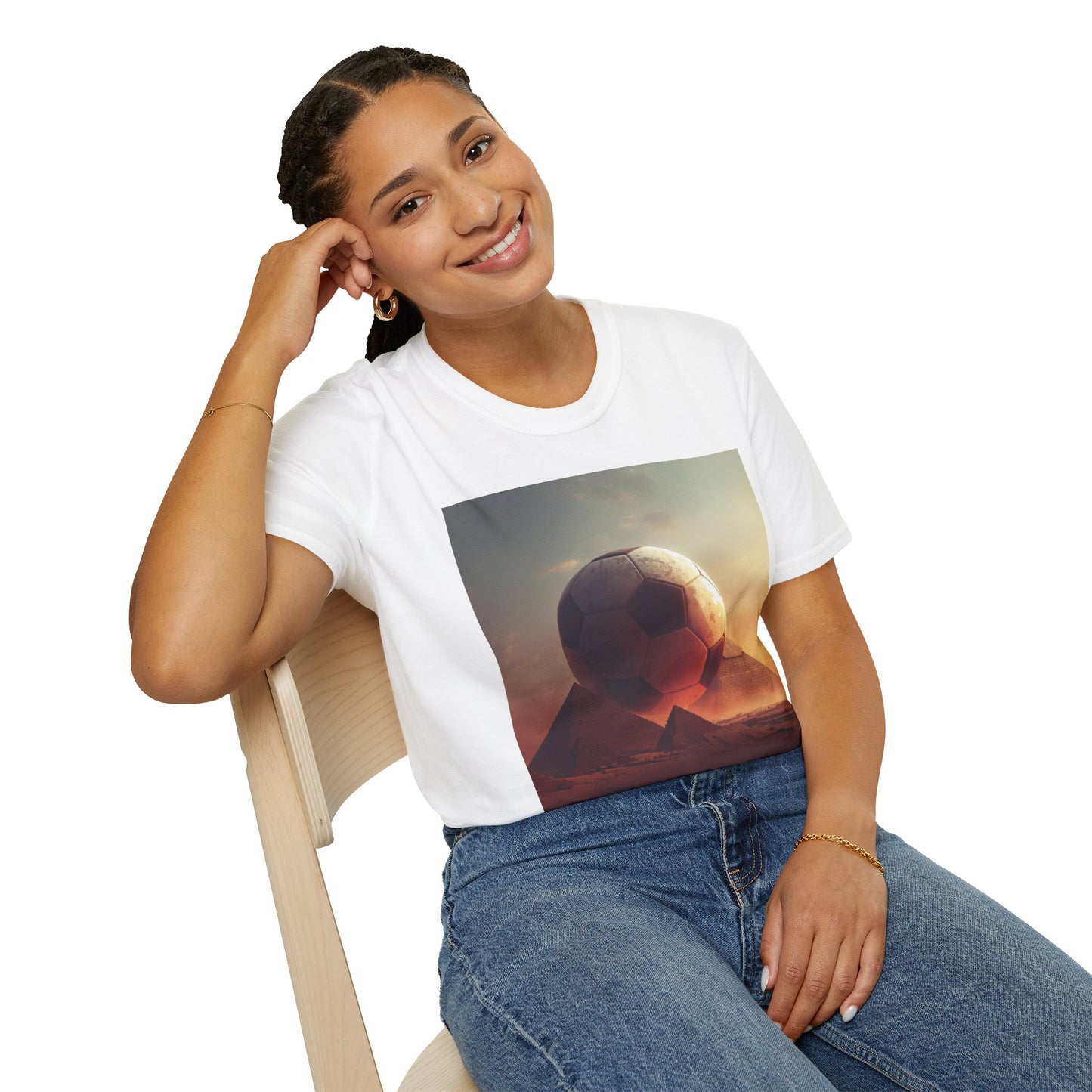 Egypt Soccer Pyramid T‑Shirt — Football Sunset Graphic Tee