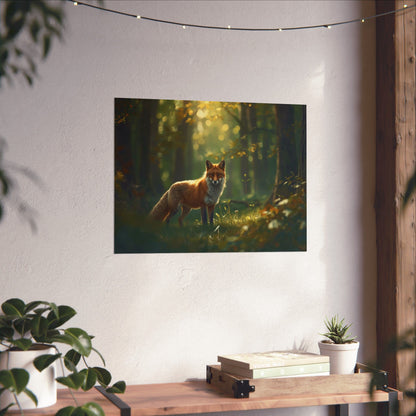 Enchanting Forest Fox Poster | Matte Woodland Animal Wall Decor