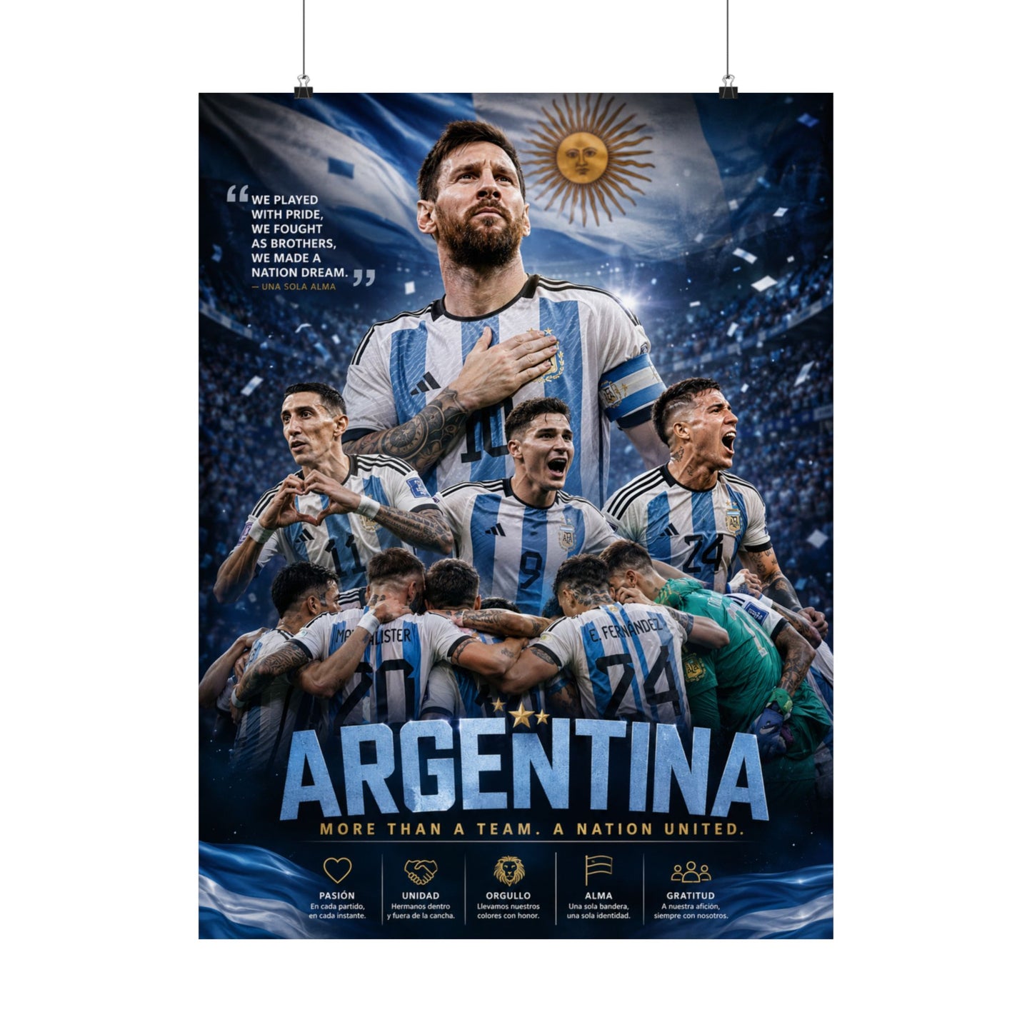 Argentina La Albiceleste Commemorative Poster — National Football Wall Art