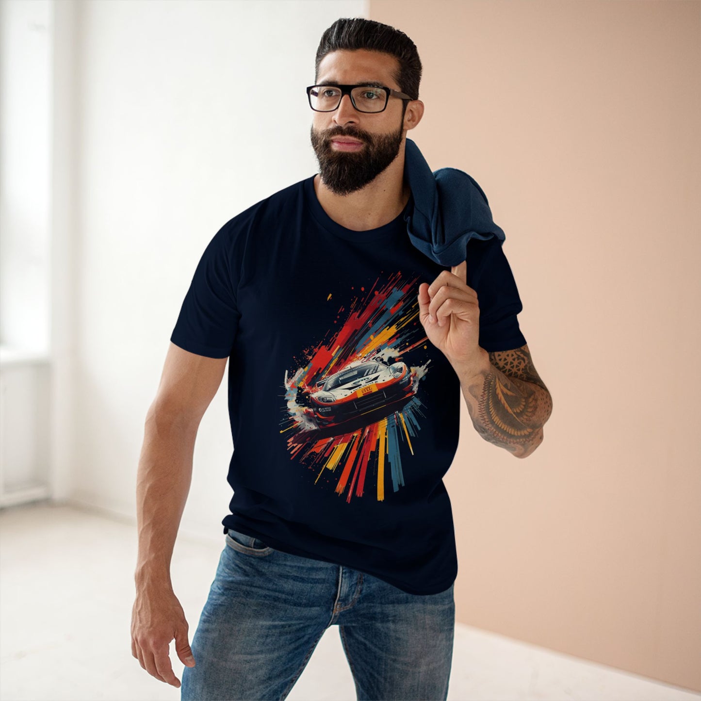 Racing Car Splash T-Shirt Sports Car Graphic Tee for Auto Enthusiasts