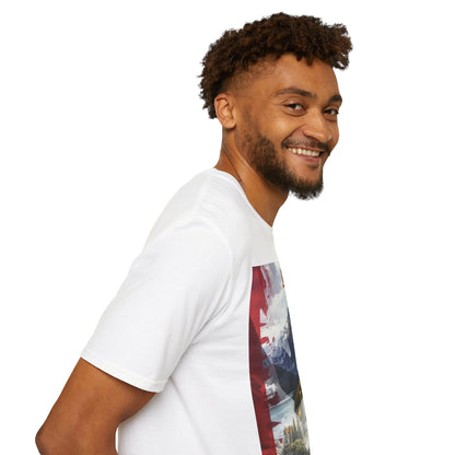 Patriotic Canadian Flag T-Shirt Maple Leaf Mountain Art Design Tee