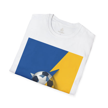 Curaçao Football Flag Minimalist T-Shirt Abstract La Familia Azul Soccer Tee
