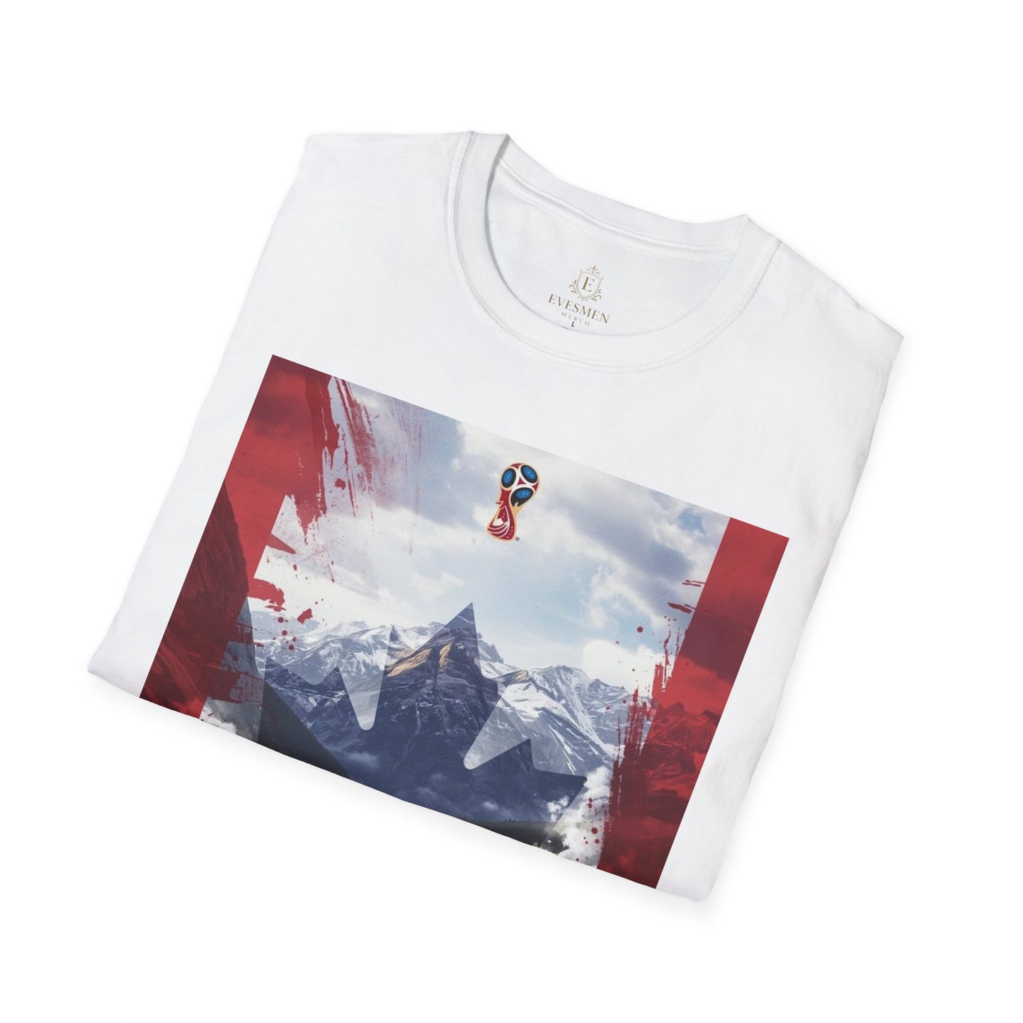 Patriotic Canadian Flag T-Shirt Maple Leaf Mountain Art Design Tee