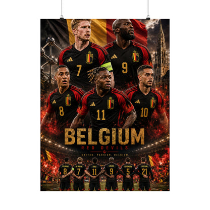 Belgium Soccer Red Devils Commemorative Wall Art Poster