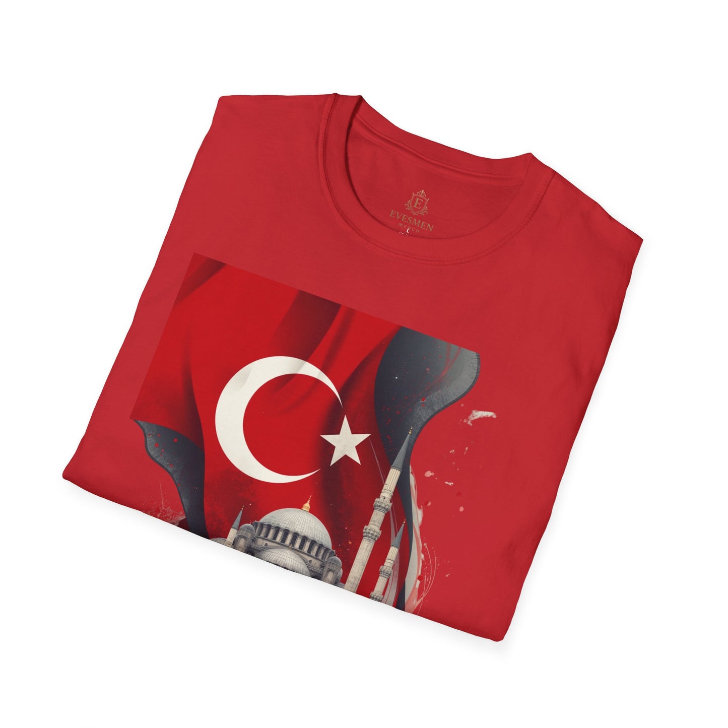 Türkiye Football T-Shirt Turkish Flag & Istanbul Mosque Design Tee