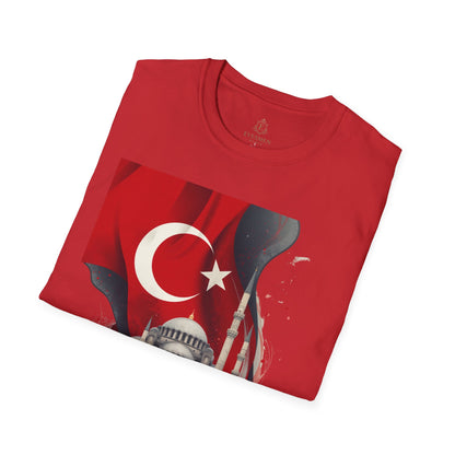 Türkiye Football T-Shirt Turkish Flag & Istanbul Mosque Design Tee