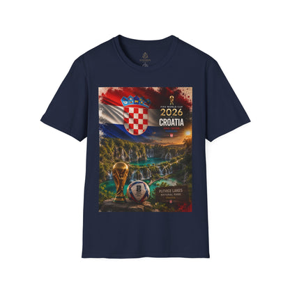 Croatia Football Flag Plitvice Lakes T-Shirt Vatreni Soccer Landscape Tee