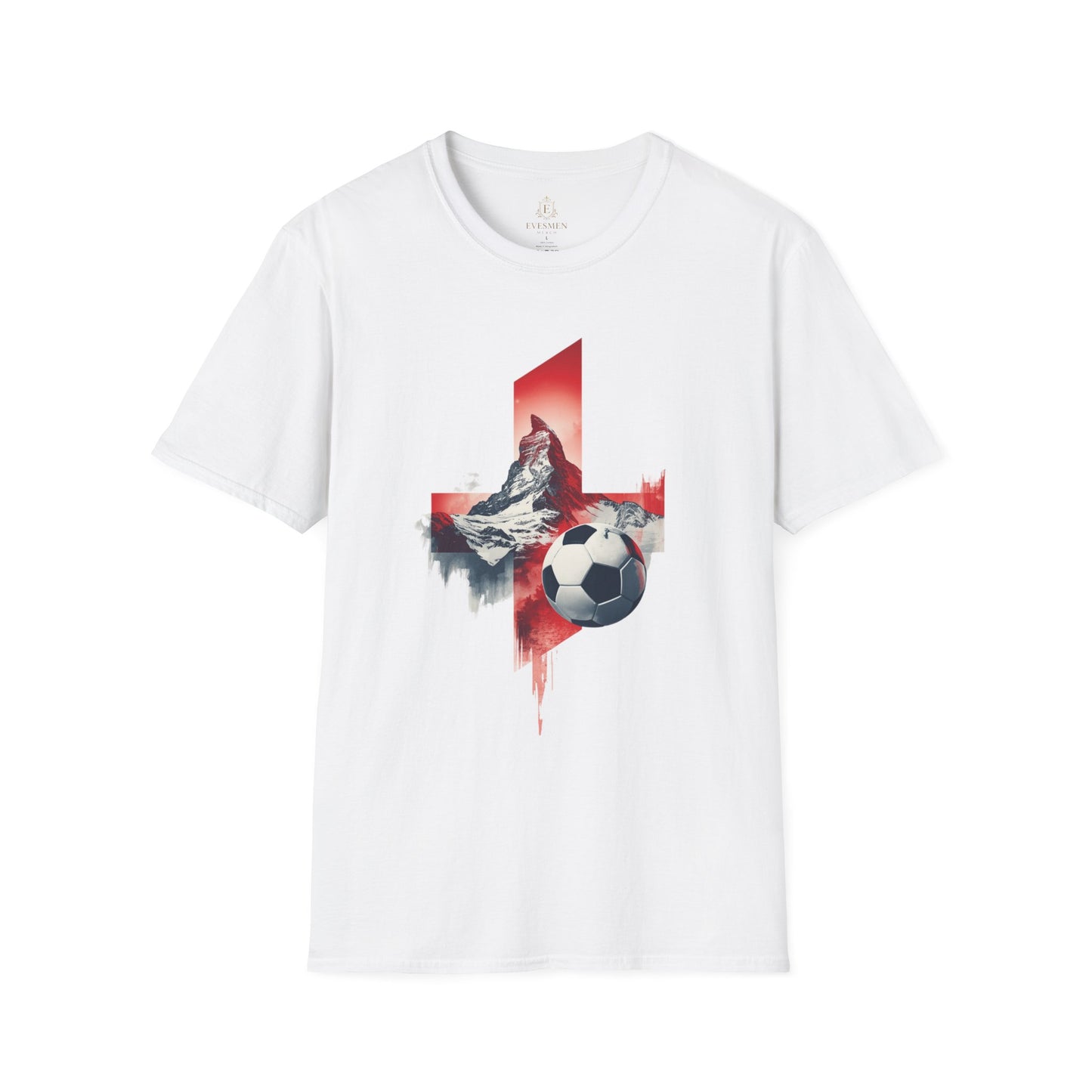 Soccer Switzerland Flag T-Shirt — Alpine Wolf & Football Graphic Tee