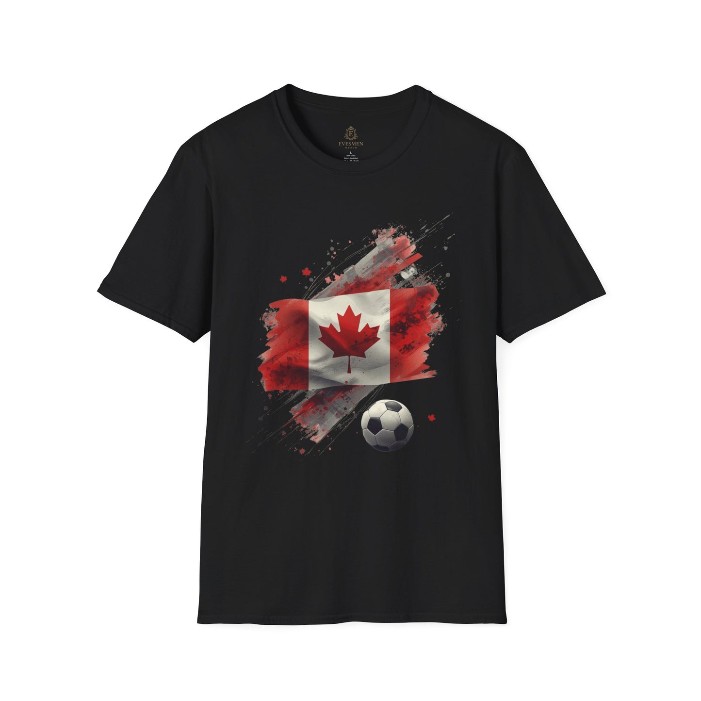 Canada Soccer T-Shirt — Distressed Maple Leaf & Soccer Ball Tee