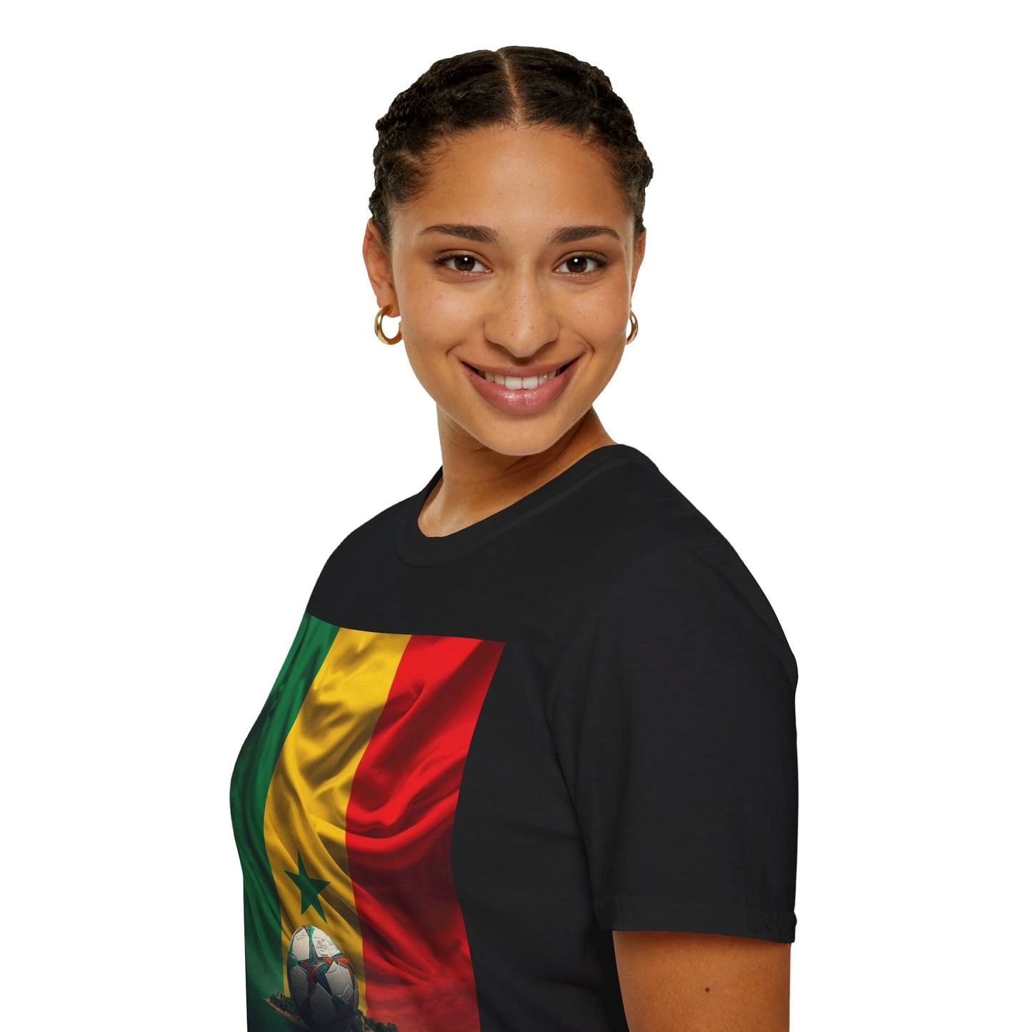 Senegal Flag Soccer T-Shirt – Football Fan Jersey with Green Yellow Red Design
