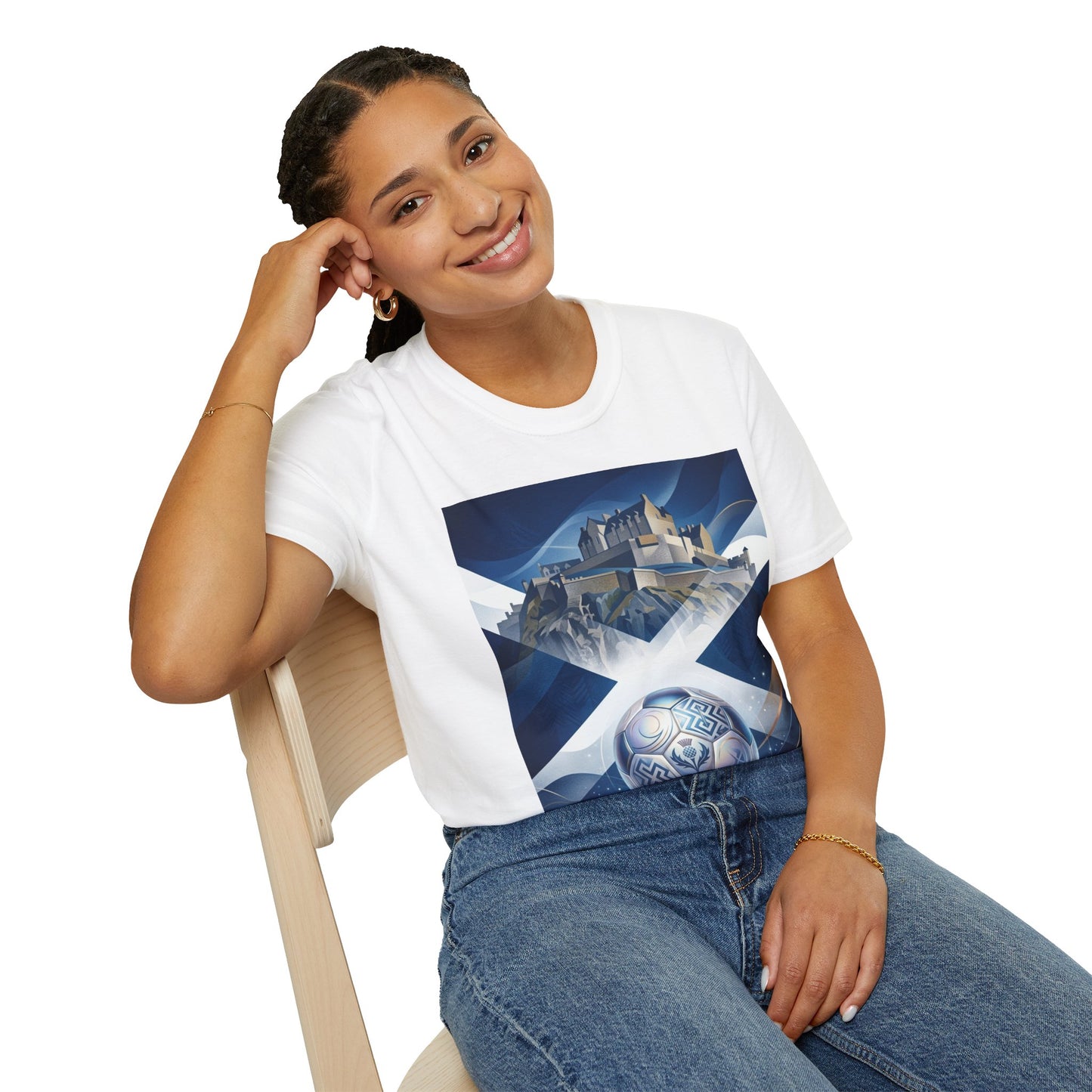 Scotland Soccer Crest T-Shirt — Saltire, Castle & Football Graphic Tee