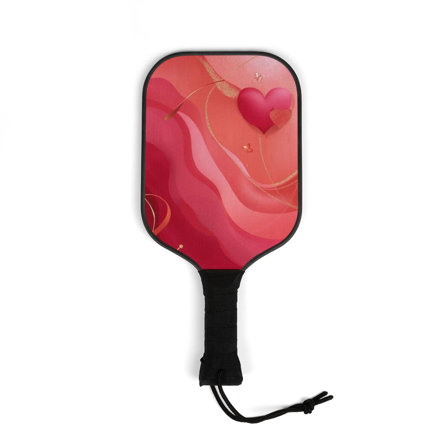 Pickleball Paddle Set – Red Swirl Heart Design Pickleball Kit