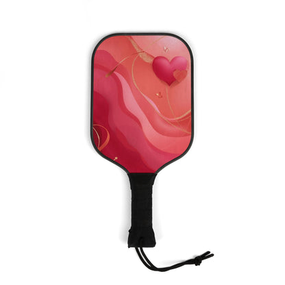 Pickleball Paddle Set – Red Swirl Heart Design Pickleball Kit