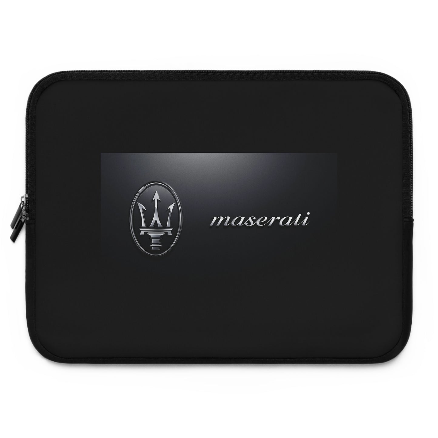 Black Maserati branded pouch on a white background