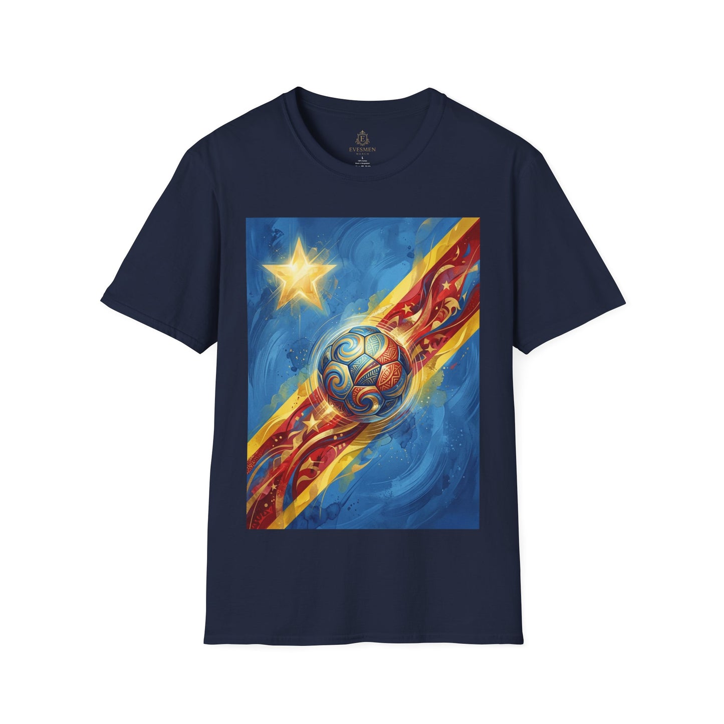 DR Congo Football Flag Graphic T-Shirt Dynamic Leopards Soccer Design Tee