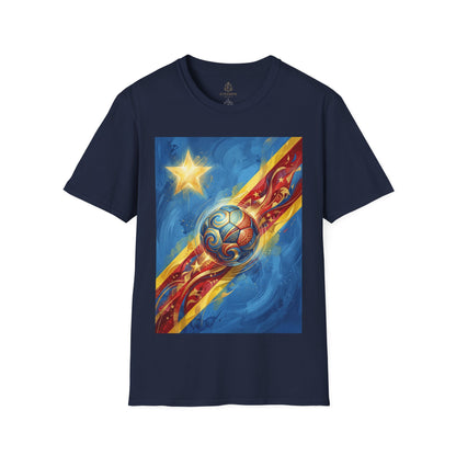 DR Congo Football Flag Graphic T-Shirt Dynamic Leopards Soccer Design Tee